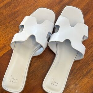 A New Day Women's Light Blue Slide Sandals Size 10